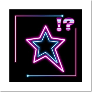 Neon star Posters and Art